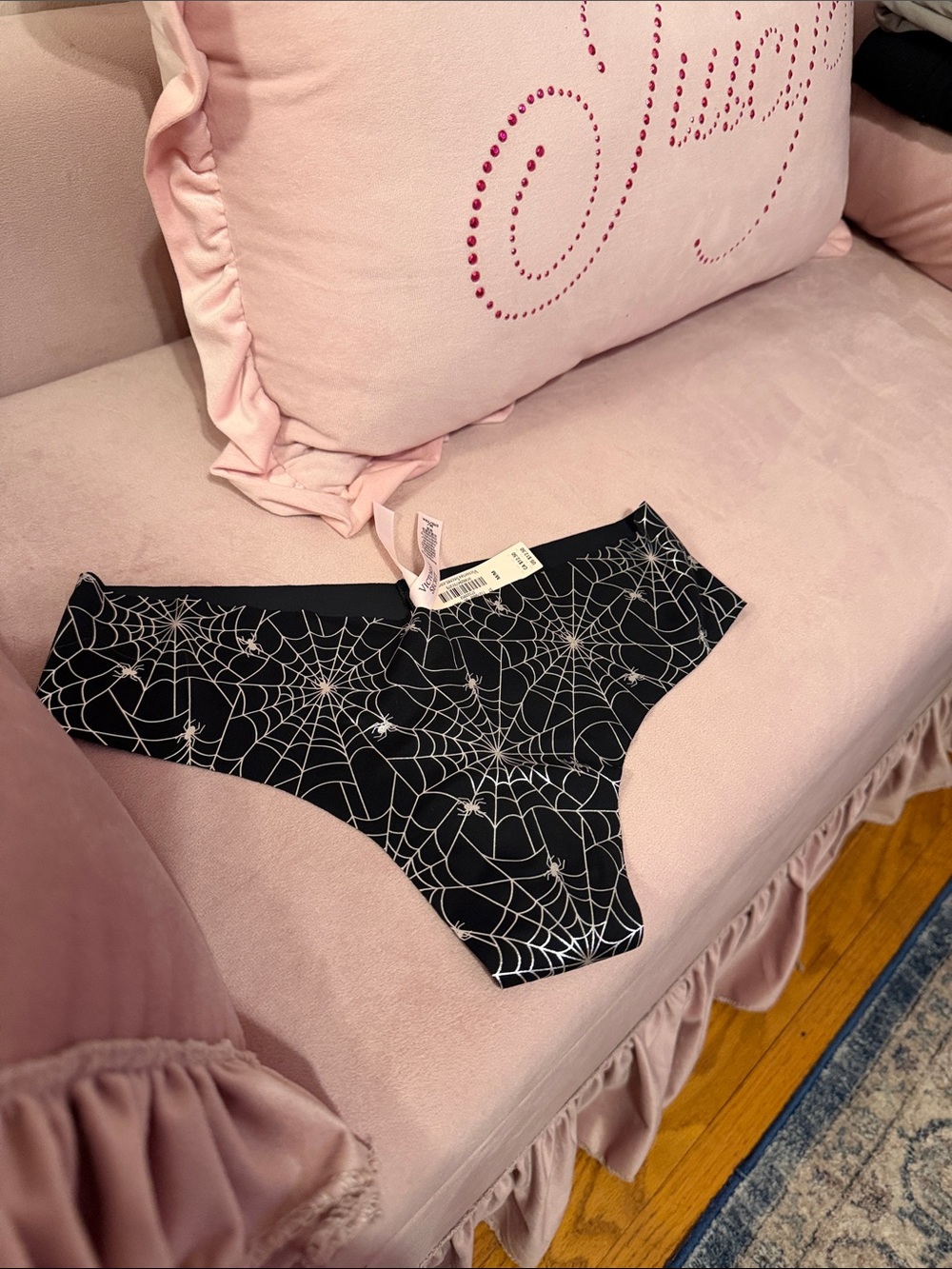 Victoria's Secret Black Spiderweb thong Panty